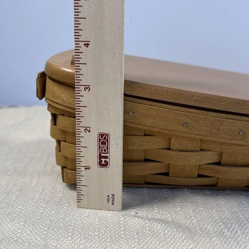 2004 Longaberger Note Pal Basket With Lid Decorative Wood Crafts